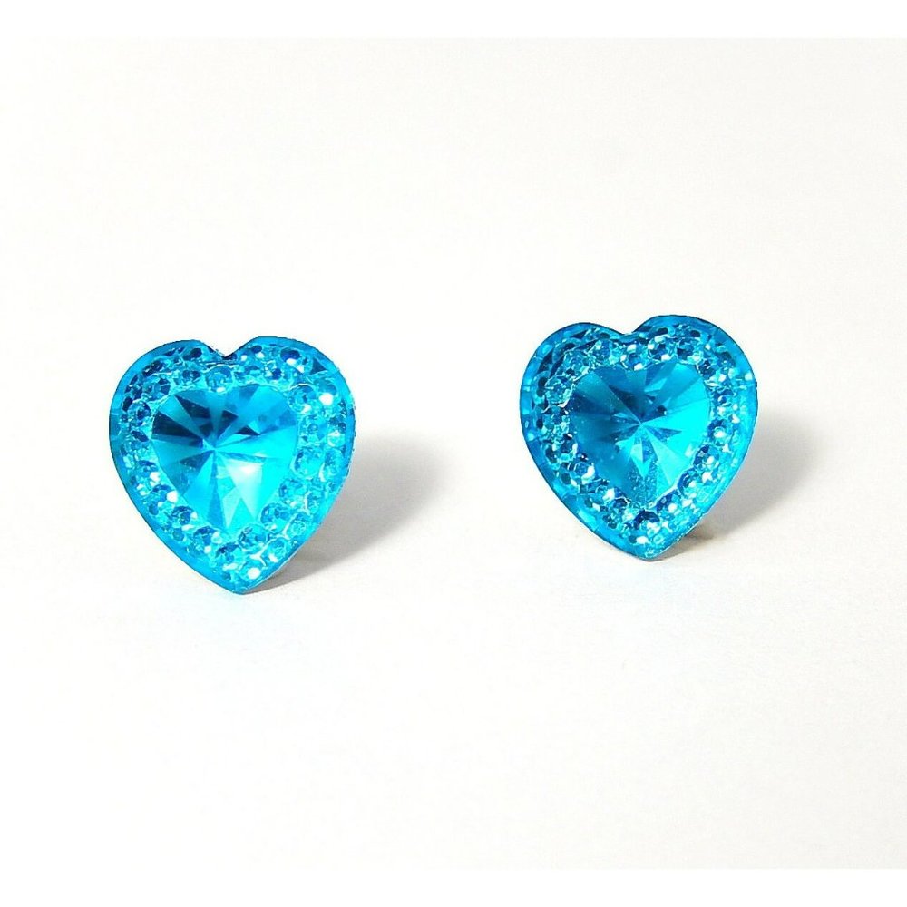 Blue Heart Earrings